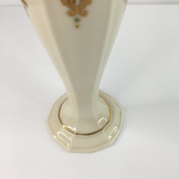 Lenox Vintage Catalan Ivory Gold Trim Bud Vase Retired - Picture 3 of 10